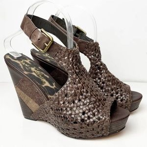 Sam Edelman woven leather wedges